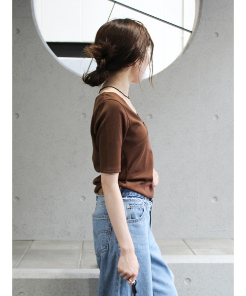 Ungrid(アングリッド)の「ピコレースフィットTee(Tシャツ/カットソー・レディース・ブラック/アイボリー/ブラウン・FREE)」の20枚目の写真
