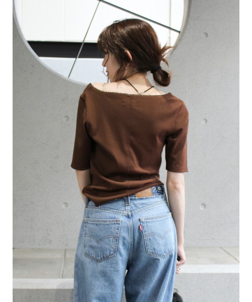 Ungrid(アングリッド)の「ピコレースフィットTee(Tシャツ/カットソー・レディース・ブラック/アイボリー/ブラウン・FREE)」の21枚目の写真