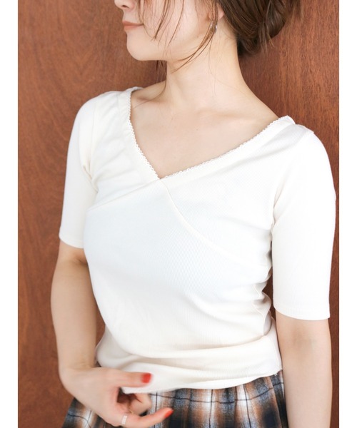 Ungrid(アングリッド)の「ピコレースフィットTee(Tシャツ/カットソー・レディース・ブラック/アイボリー/ブラウン・FREE)」の12枚目の写真