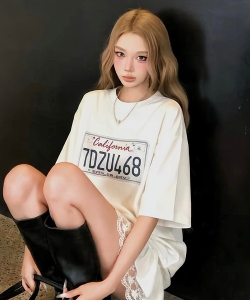 SHERU（シェル）の「【4 デザイン展開】レトロプリントオーバーサイズTシャツ 半袖　英字 イラスト（Tシャツ/カットソー・レディース・ホワイト/ホワイト系その他2/ホワイト系その他3/ホワイト系その他・F）」の22枚目の写真