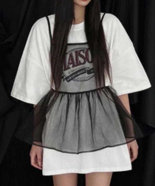 SHERU（シェル）の「【4 デザイン展開】レトロプリントオーバーサイズTシャツ 半袖　英字 イラスト（Tシャツ/カットソー・レディース・ホワイト/ホワイト系その他2/ホワイト系その他3/ホワイト系その他・F）」の6枚目の写真