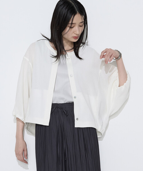 K.T KIYOKO TAKASE(キヨコタカセ)の「コットンカラミストレッチ ブルゾン(ブルゾン・レディース・ホワイト/ブラック/カーキ・9号/7号)」の11枚目の写真