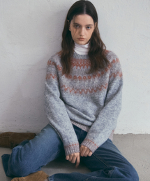 Vintage Lodge Nordic Knit_Light Grey(OC25-KN24)