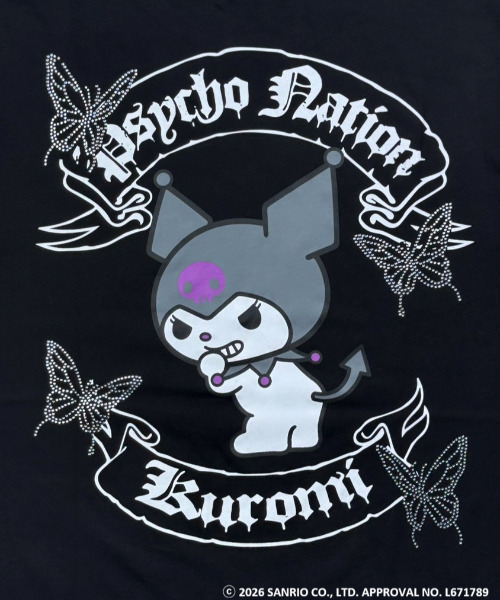 SILVER BULLET(シルバーバレット)の「『PSYCHO NATION/サイコネーション』バタフライストーンTEE(Tシャツ/カットソー・レディース・ブラック/ブラック系1・XL/L/M)」の7枚目の写真