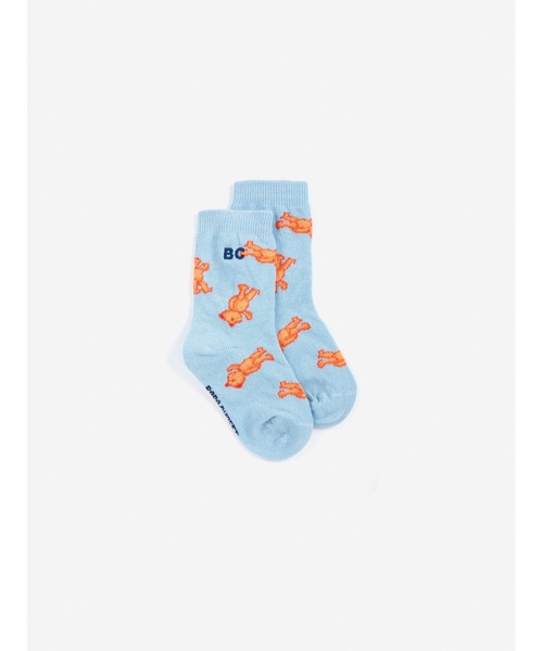 BOBO CHOSES(ボボショーズ)の「Softpaw Monster all over short socks(ソックス/靴下・キッズ・ライトブルー・13cm)」の3枚目の写真