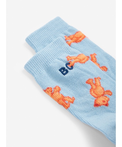 BOBO CHOSES(ボボショーズ)の「Softpaw Monster all over short socks(ソックス/靴下・キッズ・ライトブルー・13cm)」の4枚目の写真