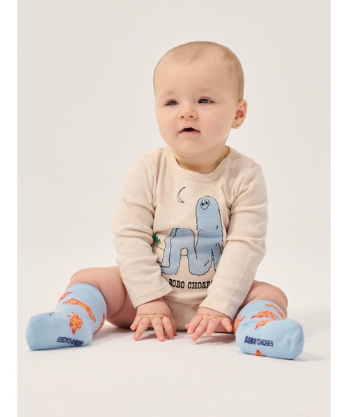 BOBO CHOSES(ボボショーズ)の「Softpaw Monster all over short socks(ソックス/靴下・キッズ・ライトブルー・13cm)」の7枚目の写真