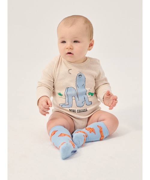 BOBO CHOSES(ボボショーズ)の「Softpaw Monster all over short socks(ソックス/靴下・キッズ・ライトブルー・13cm)」の5枚目の写真
