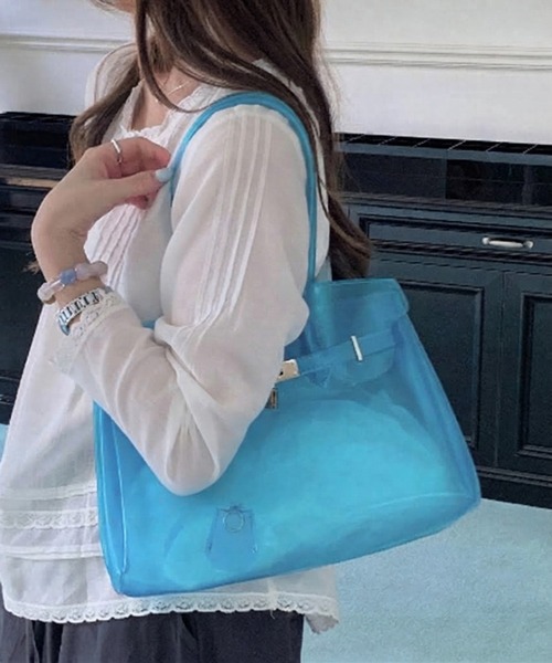 shyam inspiration(シャムインスピレーション)の「jelly bag/ジェリーバッグ(ショルダーバッグ・レディース・ホワイト/パープル/ピンク/ブルー/グリーン・F)」の3枚目の写真