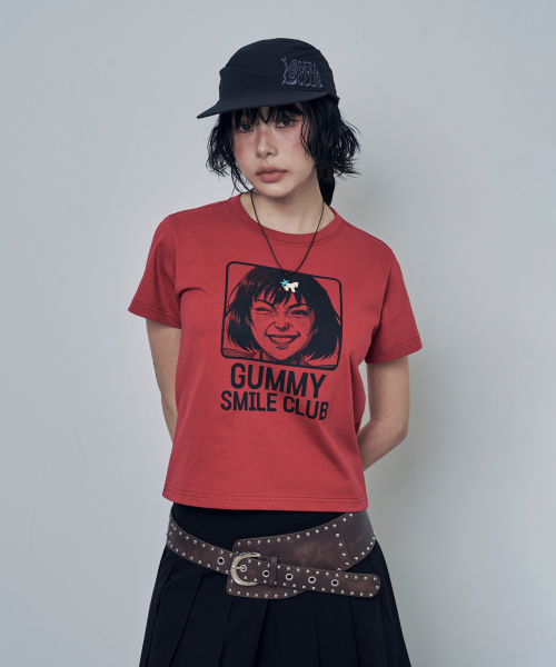 LOSERS CLUB（ルーザーズクラブ）の「GUMMY SMILE CLUB 半袖Tシャツ レッド（Tシャツ/カットソー・レディース・その他・1(M)/2(L)/0）」の4枚目の写真
