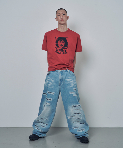 LOSERS CLUB（ルーザーズクラブ）の「GUMMY SMILE CLUB 半袖Tシャツ レッド（Tシャツ/カットソー・レディース・その他・1(M)/2(L)/0）」の8枚目の写真