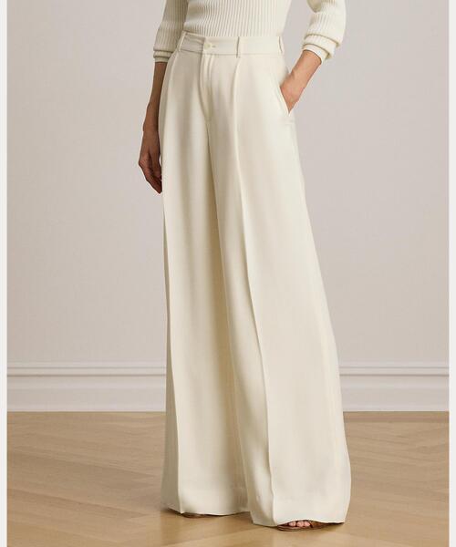 LAUREN RALPH LAUREN(ローレン ラルフ ローレン)の「ダブルフェイスド ジョーゼット ワイドレッグ パンツ(その他パンツ・レディース・ナチュラル・2/0/4/6/00)」の3枚目の写真