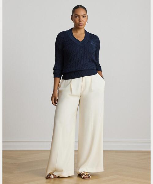 LAUREN RALPH LAUREN(ローレン ラルフ ローレン)の「ダブルフェイスド ジョーゼット ワイドレッグ パンツ(その他パンツ・レディース・ナチュラル・2/0/4/6/00)」の6枚目の写真