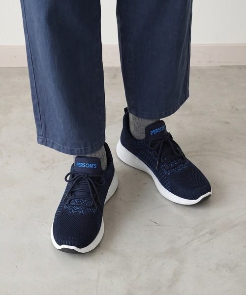 PERSON'S(パーソンズ)の「PERSON'S メンズニットスニーカー(スニーカー・メンズ・ブラック系・25cm/25.5cm/26cm/26.5cm)」の7枚目の写真