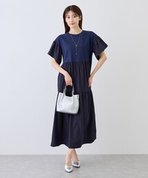 異素材ドッキングワンピース