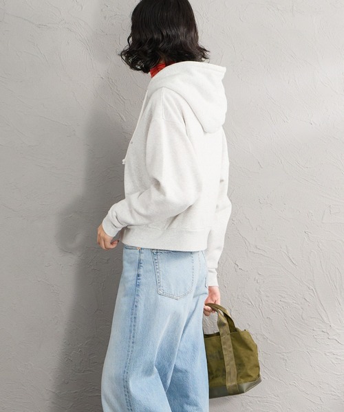 Healthknit（ヘルスニット）の「【WEB先行予約】[HEALTHKNIT/ヘルスニット] 別注 ショート丈 ブリーチ加工ジップパーカー（パーカー・レディース・アッシュグレー/ブラック/ネイビー/レッド/サックスブルー・F）」の22枚目の写真