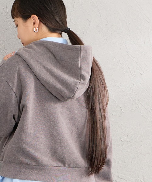 Healthknit（ヘルスニット）の「【WEB先行予約】[HEALTHKNIT/ヘルスニット] 別注 ショート丈 ブリーチ加工ジップパーカー（パーカー・レディース・アッシュグレー/ブラック/ネイビー/レッド/サックスブルー・F）」の18枚目の写真