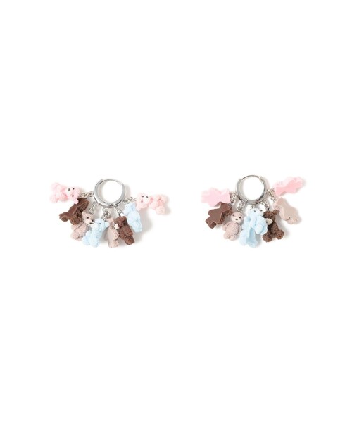 Ray BEAMS(レイビームス)の「LOTUS PINK / Bears ピアス(ピアス(両耳用)・レディース・シルバー・ONE SIZE)」の1枚目の写真