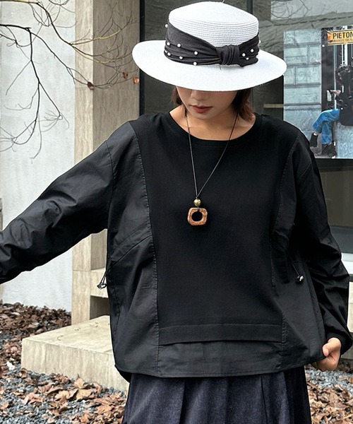 BLoomMe(ブルームミー)の「バックシャツプルオーバー(Tシャツ/カットソー・レディース・ブラック/ホワイト/カーキ・M)」の1枚目の写真