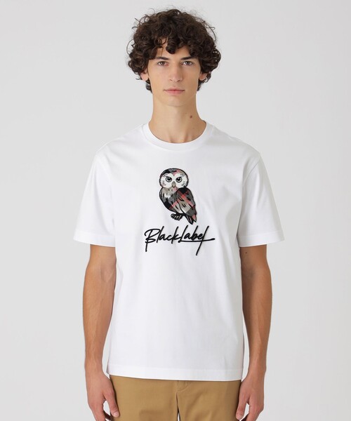 BLACK LABEL CRESTBRIDGE(ブラックレーベル・クレストブリッジ)の「クレストブリッジオウルグラフィックTシャツ(Tシャツ/カットソー・メンズ・オフホワイト/ブラック・M/L/S/XL)」の4枚目の写真
