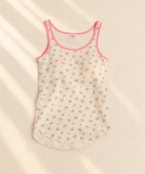 JEMORGAN(ジェーイーモーガン)の「ワッフル花柄クレリックタンクトップ(パック入)(タンクトップ・レディース・ピンク/パープル/スカイブルー/ナチュラル・FREE)」の1枚目の写真