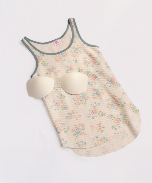 JEMORGAN(ジェーイーモーガン)の「ワッフル花柄クレリックタンクトップ(パック入)(タンクトップ・レディース・ピンク/パープル/スカイブルー/ナチュラル・FREE)」の11枚目の写真