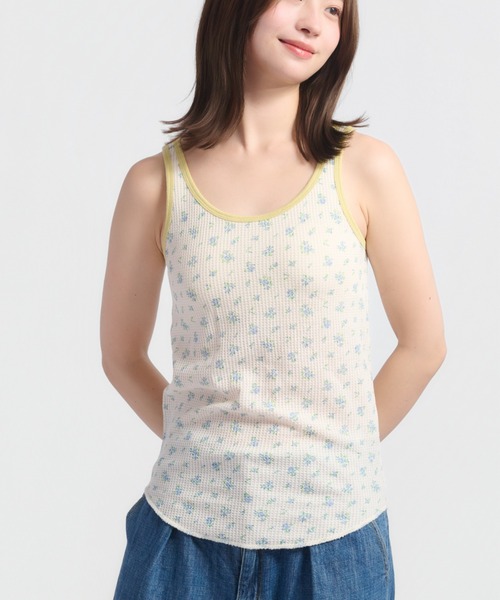 JEMORGAN(ジェーイーモーガン)の「ワッフル花柄クレリックタンクトップ(パック入)(タンクトップ・レディース・ピンク/パープル/スカイブルー/ナチュラル・FREE)」の17枚目の写真