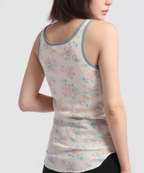 JEMORGAN(ジェーイーモーガン)の「ワッフル花柄クレリックタンクトップ(パック入)(タンクトップ・レディース・ピンク/パープル/スカイブルー/ナチュラル・FREE)」の20枚目の写真