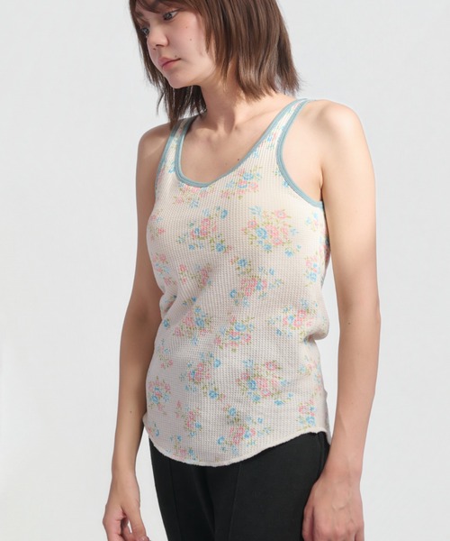 JEMORGAN(ジェーイーモーガン)の「ワッフル花柄クレリックタンクトップ(パック入)(タンクトップ・レディース・ピンク/パープル/スカイブルー/ナチュラル・FREE)」の21枚目の写真