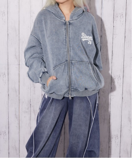 GORGE(ゴージ)の「ピグメント ラインジップパーカー|全3色(パーカー・レディース・スミクロ/グレー/ネイビー・F)」の6枚目の写真