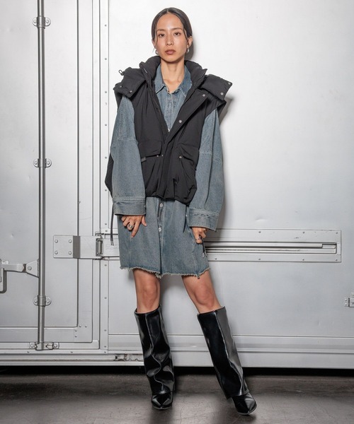 HEREIAM(ヘレイアム)の「【HEREIAM】コクーンデニムシャツワンピース(ワンピース・レディース・ブラウン系/インディゴブルー・SMALL/MEDIUM)」の18枚目の写真