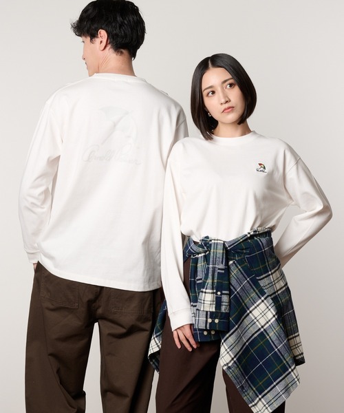 Arnold Palmer(アーノルドパーマー)の「アンブレラロゴ シェア ロングTシャツ(Tシャツ/カットソー・レディース・ダークブラウン/ブラック/ホワイト・XS/S/M/L/LL)」の1枚目の写真