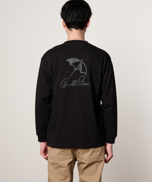 Arnold Palmer(アーノルドパーマー)の「アンブレラロゴ シェア ロングTシャツ(Tシャツ/カットソー・レディース・ダークブラウン/ブラック/ホワイト・XS/S/M/L/LL)」の21枚目の写真