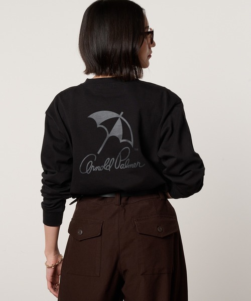 Arnold Palmer(アーノルドパーマー)の「アンブレラロゴ シェア ロングTシャツ(Tシャツ/カットソー・レディース・ダークブラウン/ブラック/ホワイト・XS/S/M/L/LL)」の11枚目の写真