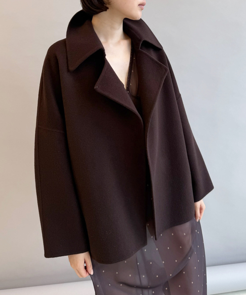 EDIT. FOR LULU(エディットフォールル)の「シャルムビーバー リバーCOAT(チェスターコート・レディース・ブラウン/ネイビー・FREE)」の1枚目の写真