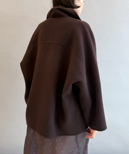 EDIT. FOR LULU(エディットフォールル)の「シャルムビーバー リバーCOAT(チェスターコート・レディース・ブラウン/ネイビー・FREE)」の4枚目の写真