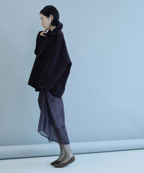 EDIT. FOR LULU(エディットフォールル)の「シャルムビーバー リバーCOAT(チェスターコート・レディース・ブラウン/ネイビー・FREE)」の5枚目の写真