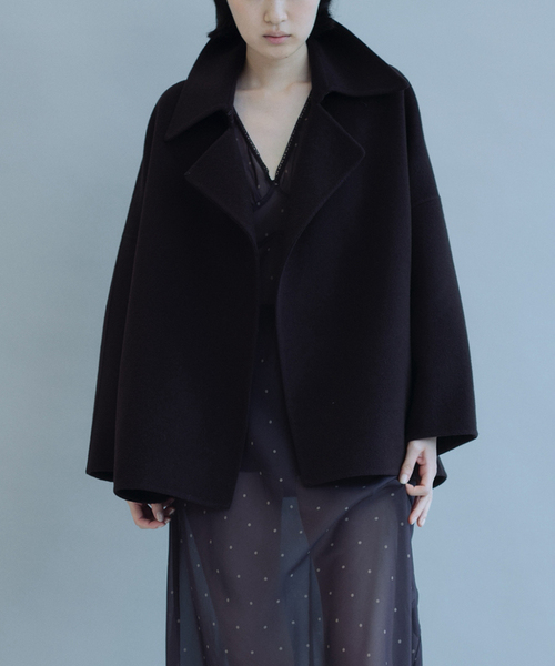 EDIT. FOR LULU(エディットフォールル)の「シャルムビーバー リバーCOAT(チェスターコート・レディース・ブラウン/ネイビー・FREE)」の6枚目の写真