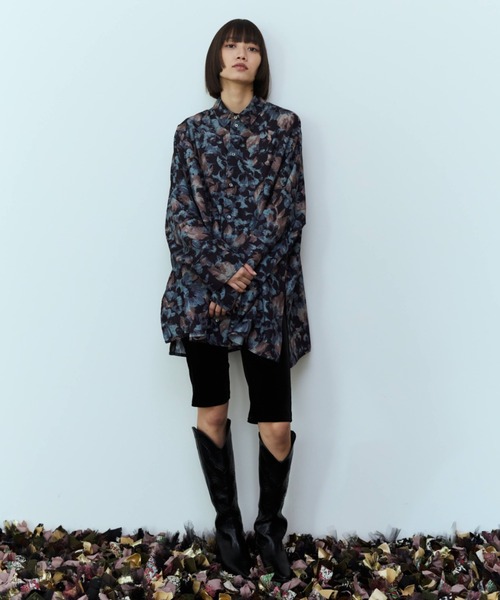 flaeu(フラユ)の「Full Bloom Shirt(シャツ/ブラウス・レディース・グリーン/ブラック・FREE)」の8枚目の写真
