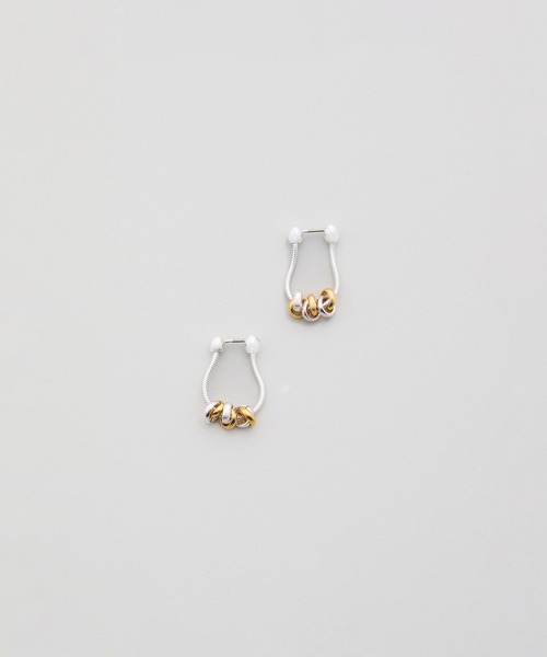 LAPUIS（ラピュイ）の「[LAPUIS] Coil chain pierced earrings（ピアス（両耳用）・レディース・シルバー/マルチ/ゴールド・FREE）」の6枚目の写真