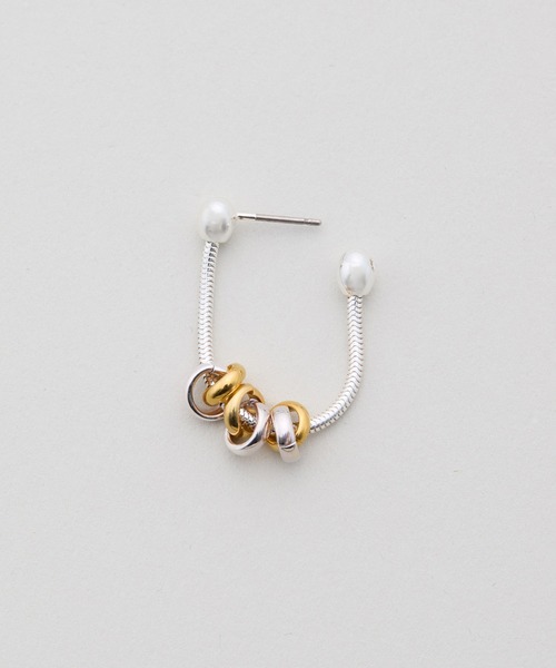 LAPUIS（ラピュイ）の「[LAPUIS] Coil chain pierced earrings（ピアス（両耳用）・レディース・シルバー/マルチ/ゴールド・FREE）」の7枚目の写真