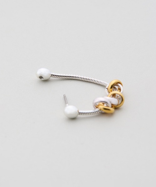 LAPUIS（ラピュイ）の「[LAPUIS] Coil chain pierced earrings（ピアス（両耳用）・レディース・シルバー/マルチ/ゴールド・FREE）」の8枚目の写真