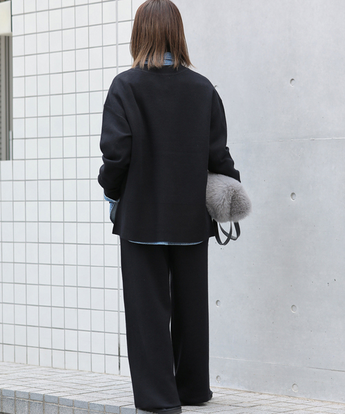 JOURNAL STANDARD relume（ジャーナルスタンダード　レリューム）の「ウォッシャブルウールミックスVネックプルオーバー（ニット/セーター・レディース・ブラック/グレー・FREE）」の5枚目の写真