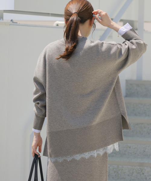 JOURNAL STANDARD relume（ジャーナルスタンダード　レリューム）の「ウォッシャブルウールミックスVネックプルオーバー（ニット/セーター・レディース・ブラック/グレー・FREE）」の16枚目の写真