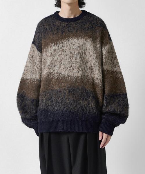 Lui's(ルイス)の「【Neucon】MULTI GRADATION SHAGGY KNIT / マルチグラデーションオーバーシャギーニット(ニット/セーター・メンズ・ブルー/ブラウン/ブラック・2/1)」の20枚目の写真