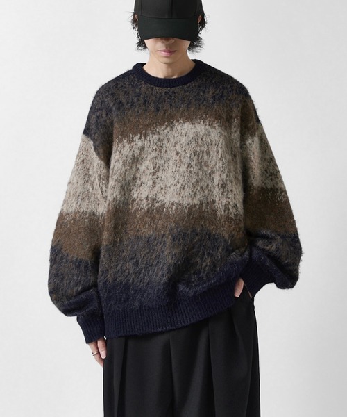 Lui's(ルイス)の「【Neucon】MULTI GRADATION SHAGGY KNIT / マルチグラデーションオーバーシャギーニット(ニット/セーター・メンズ・ブルー/ブラウン/ブラック・2/1)」の21枚目の写真