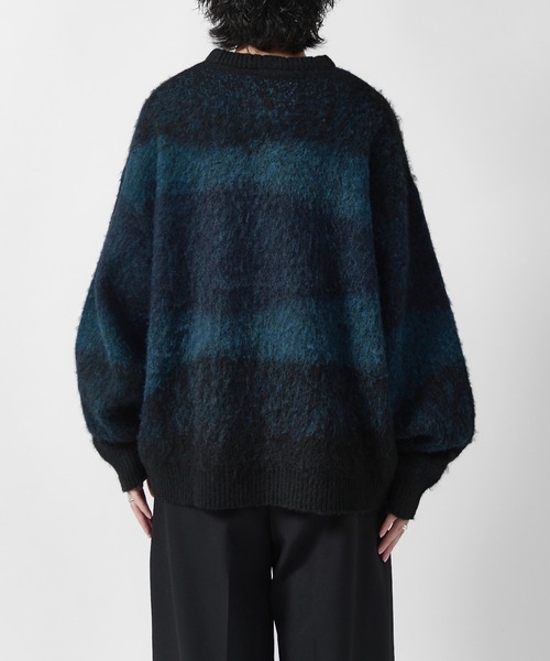 Lui's(ルイス)の「【Neucon】MULTI GRADATION SHAGGY KNIT / マルチグラデーションオーバーシャギーニット(ニット/セーター・メンズ・ブルー/ブラウン/ブラック・2/1)」の16枚目の写真