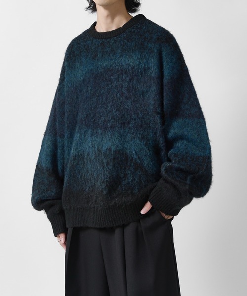 Lui's(ルイス)の「【Neucon】MULTI GRADATION SHAGGY KNIT / マルチグラデーションオーバーシャギーニット(ニット/セーター・メンズ・ブルー/ブラウン/ブラック・2/1)」の14枚目の写真