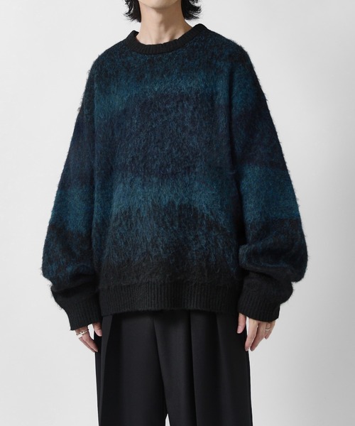 Lui's(ルイス)の「【Neucon】MULTI GRADATION SHAGGY KNIT / マルチグラデーションオーバーシャギーニット(ニット/セーター・メンズ・ブルー/ブラウン/ブラック・2/1)」の13枚目の写真
