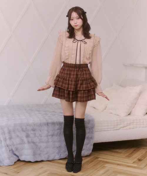 Rmine(アールマイン)の「配色メロー フリル リボンタイ付き シフォンブラウス(シャツ/ブラウス・レディース・ベージュ/ピンク・FREE)」の16枚目の写真